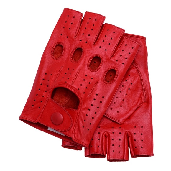 Women's Fingerless Leather Driving Riding Gloves - Picture 1 of 2